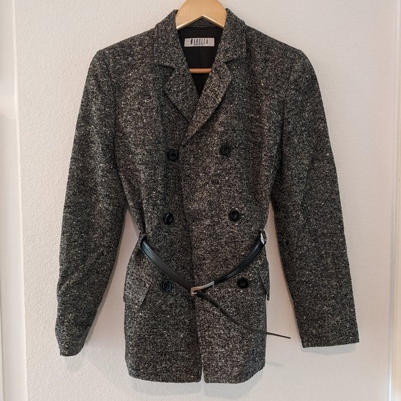 Vintage Marella Wool Belted Double Breasted Blazer Coat - Picture 1 of 6
